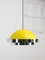 Lámpara colgante italiana era espacial de metal en amarillo y cromo, años 70, Imagen 5
