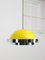 Space Age Italian Yellow and Chrome Metal Pendant Lamp, 1970s 5