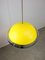 Lámpara colgante italiana era espacial de metal en amarillo y cromo, años 70, Imagen 11