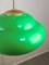 Lámpara de mesa de billar italiana vintage verde de latón y plástico, Imagen 4