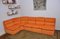 Divano modulare in velluto a coste arancione, anni '70, set di 5, Immagine 2