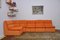 Canapé Modulable Orange en Corduroy, 1970s, Set de 5 3