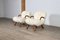 Set of Early Clam Chairs in Curly Sheepskin by Madsen & Schübel, 1944 8