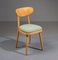 Mid-Century Modern Dining Chairs in Beech Wood with Light Green Fabric, 1950s, Set of 4, Image 5