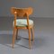 Mid-Century Modern Dining Chairs in Beech Wood with Light Green Fabric, 1950s, Set of 4, Image 4