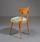 Mid-Century Modern Dining Chairs in Beech Wood with Light Green Fabric, 1950s, Set of 4 2