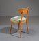 Mid-Century Modern Dining Chairs in Beech Wood with Light Green Fabric, 1950s, Set of 4, Image 2
