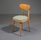 Mid-Century Modern Dining Chairs in Beech Wood with Light Green Fabric, 1950s, Set of 4, Image 1