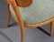 Mid-Century Modern Dining Chairs in Beech Wood with Light Green Fabric, 1950s, Set of 4, Image 3