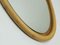 Specchio grande Mid-Century ovale in bambù con cornice in pelle, anni '50-'60, Immagine 3