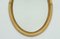 Large Mid-Century Oval Wall Mirror in Bamboo with Leather Frame, 1950s-1960s 8