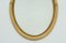 Specchio grande Mid-Century ovale in bambù con cornice in pelle, anni '50-'60, Immagine 8