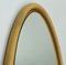 Large Mid-Century Oval Wall Mirror in Bamboo with Leather Frame, 1950s-1960s 2