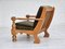 Danish Armchair in Velour and Oak, 1970s, Image 11