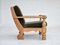 Danish Armchair in Velour and Oak, 1970s, Image 3