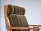 Dänischer Sessel mit hoher Rückenlehne aus Velours & Eiche, 1970er 18