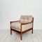 Mid-Century Scandinavian Armchair in Cherry Wood and Checked Fabric, 1960s 3