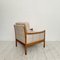 Mid-Century Scandinavian Armchair in Cherry Wood and Checked Fabric, 1960s 10