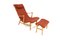Beech Lounge Chair and Ottoman, Sweden, 1960s, Set of 2 1