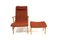 Beech Lounge Chair and Ottoman, Sweden, 1960s, Set of 2, Image 4