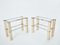 Chrome and Travertine Console Tables by François Catroux, 1973, Set of 2 1