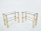 Chrome and Travertine Console Tables by François Catroux, 1973, Set of 2, Image 1
