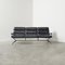 Vintage Black Leather Gamma Sofa by Paul Tuttle for Strässle, Switzerland, 1960s 2