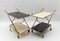Mid-Century Modern Brass and Glass Serving Carts, 1950s, Set of 2, Image 1