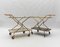 Mid-Century Modern Brass and Glass Serving Carts, 1950s, Set of 2 5