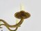 Lámpara de araña con luces de bronce de 6 luces, años 70, Imagen 7