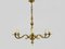 Lámpara de araña con luces de bronce de 6 luces, años 70, Imagen 5