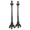 Neo-Gothic Iron Altar Candlesticks, 1900, Set of 2 1