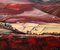 Moira Metcalfe, Red Abstract Landscape of the Yorkshire Dales, Oil Painting, 2011 1