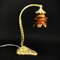 Art Nouveau Table Lamp in Bronze with Rose Glass Shade, 1910s, Image 2