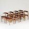 Modern Cowhorn Dining Chairs by Knud Færch for Slagelse Møbelværk, 1950s, Set of 8 1