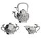 Japanese Silver Tea Set, Set of 3 1