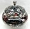 Bohemian Silver Edging Hand-Crafted Glass Punch Bowl with Lid, 1900s 3