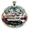Punch Bowl in vetro bohémien con coperchio in argento, inizio XX secolo, Immagine 1