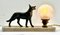 Art Deco French Table Lamp with Stylized Spelter Representation of Dog, 1935 12