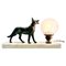 Art Deco French Table Lamp with Stylized Spelter Representation of Dog, 1935, Image 4