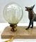 Art Deco French Table Lamp with Stylized Spelter Representation of Dog, 1935, Image 7