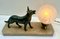 Art Deco French Table Lamp with Stylized Spelter Representation of Dog, 1935 14