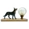 Art Deco French Table Lamp with Stylized Spelter Representation of Dog, 1935, Image 2