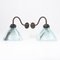 Blue Holophane Prismatic Glass Wall Lights, 1890s, Set of 2, Image 1