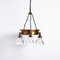 Copper Ring Chandelier with Prismatic Holophane Glass Shades by GEC, 1920s 6