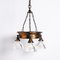 Copper Ring Chandelier with Prismatic Holophane Glass Shades by GEC, 1920s 14