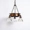 Copper Ring Chandelier with Prismatic Holophane Glass Shades by GEC, 1920s 5