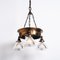 Copper Ring Chandelier with Prismatic Holophane Glass Shades by GEC, 1920s 15