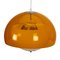 Lampe à Suspension Ball Orange et Blanche, 1970s 2