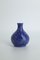 Small Mid-Century Scandinavian Modern Collectible Sapphire Stoneware Vase No. 14-11-2000 by Gunnar Borg for Höganäs Ceramics, 1960s 1